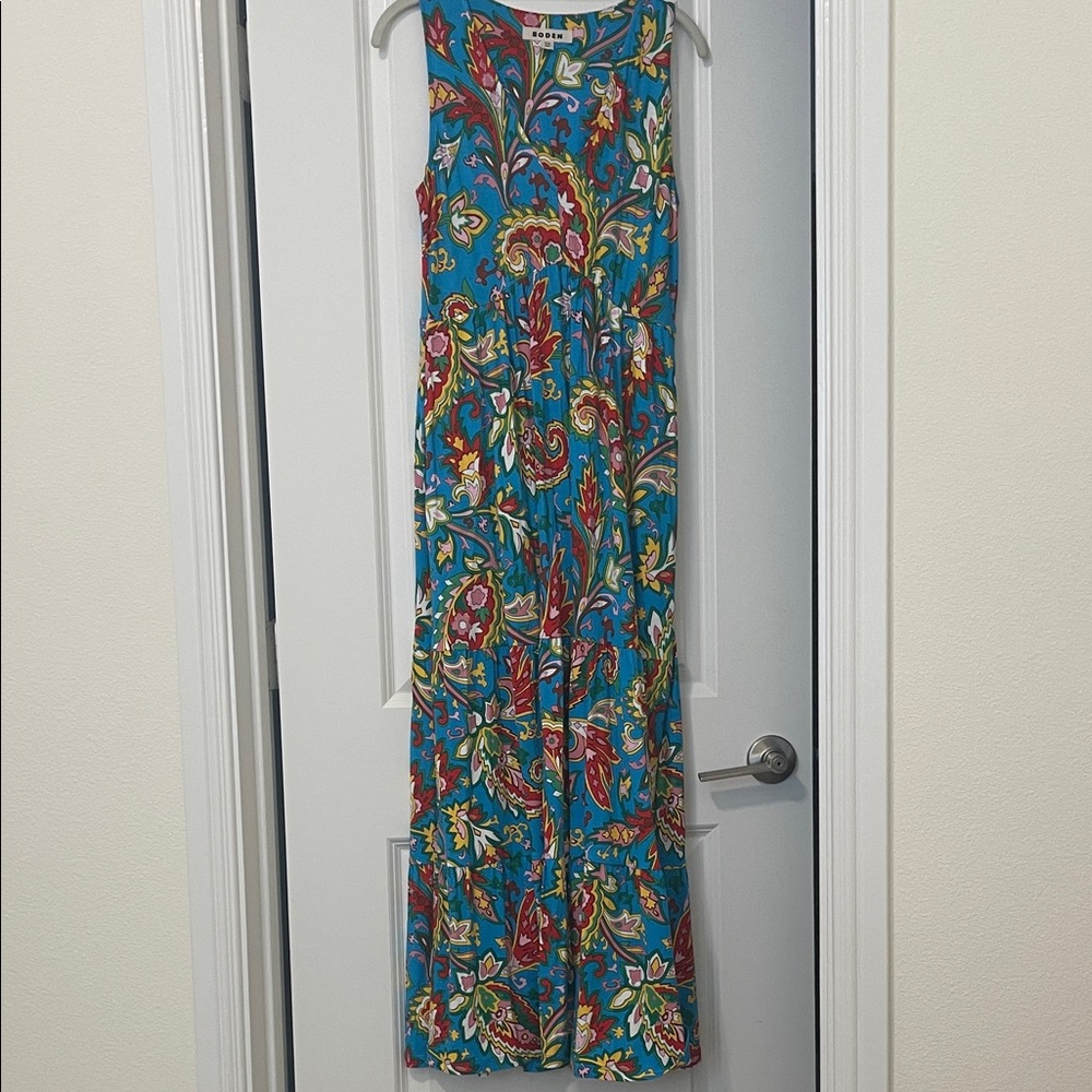 NWOT! Boden Blue Paisley Maxi Dress, Size 6 - Picture 8 of 9
